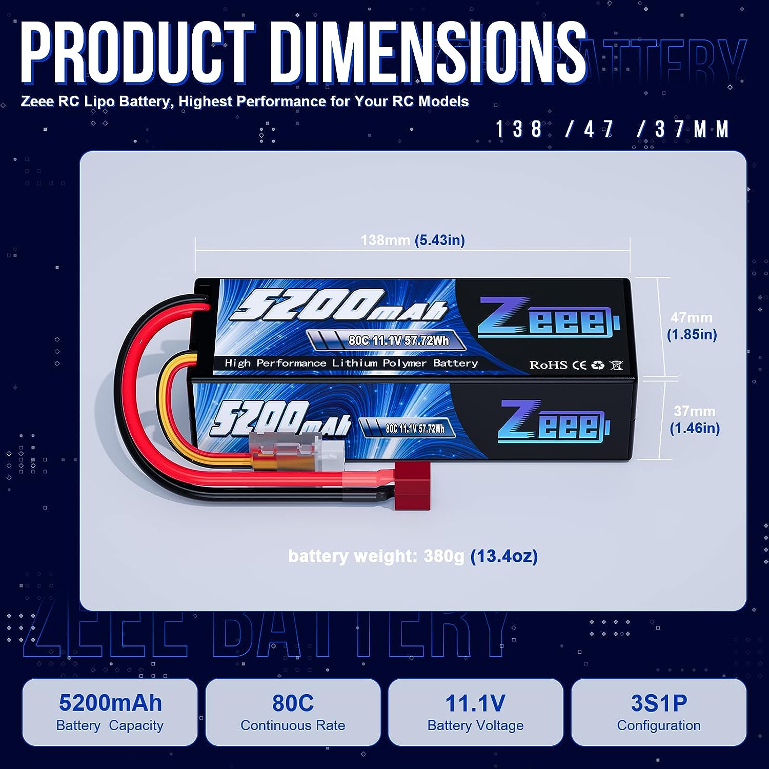 1/2 Uds Zeee 3S 5200mAh Lipo b - Drone Power Distribution Board reseña y precio