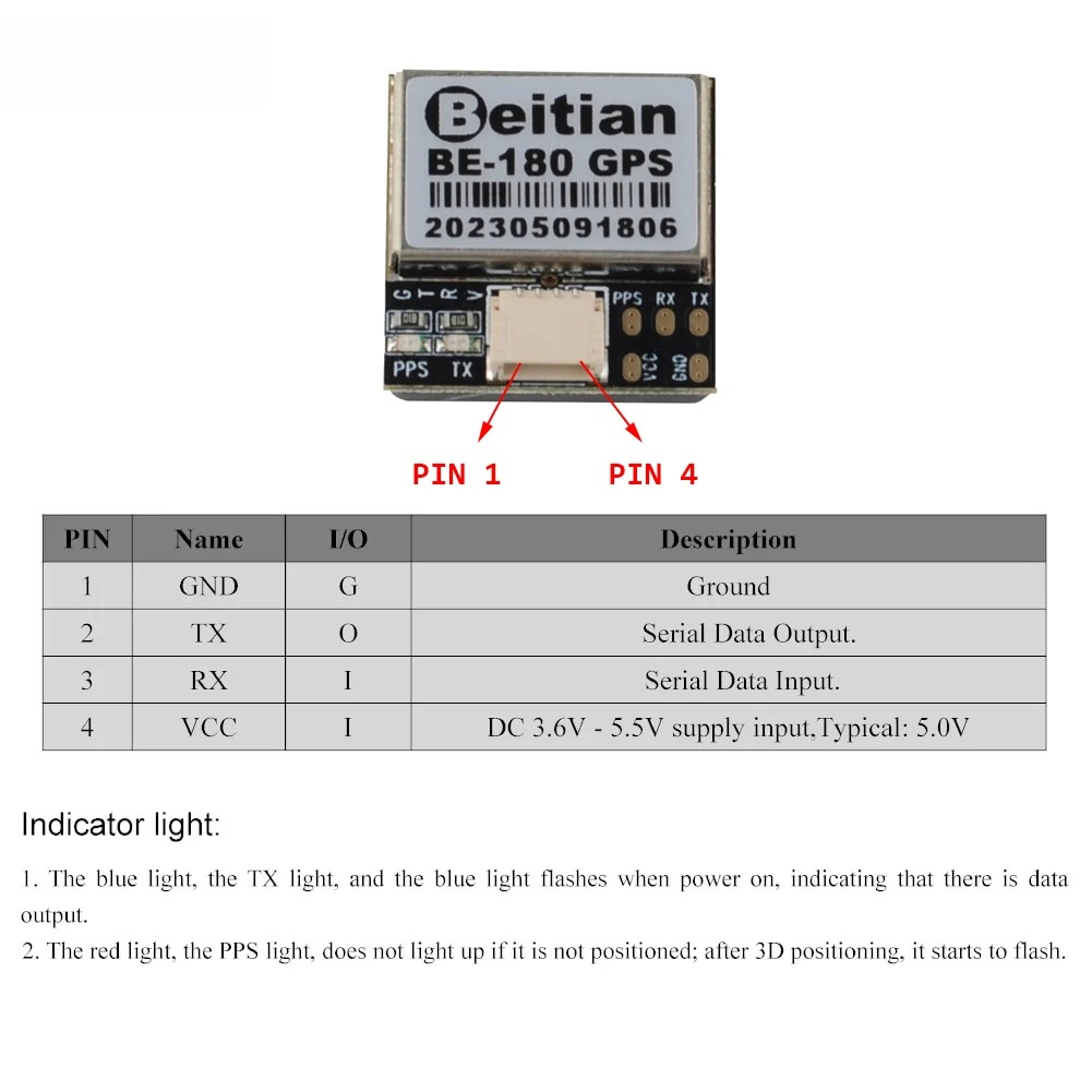 Módulo GPS Beitian BE-180 sin  - Drone Gps Module reseña y precio