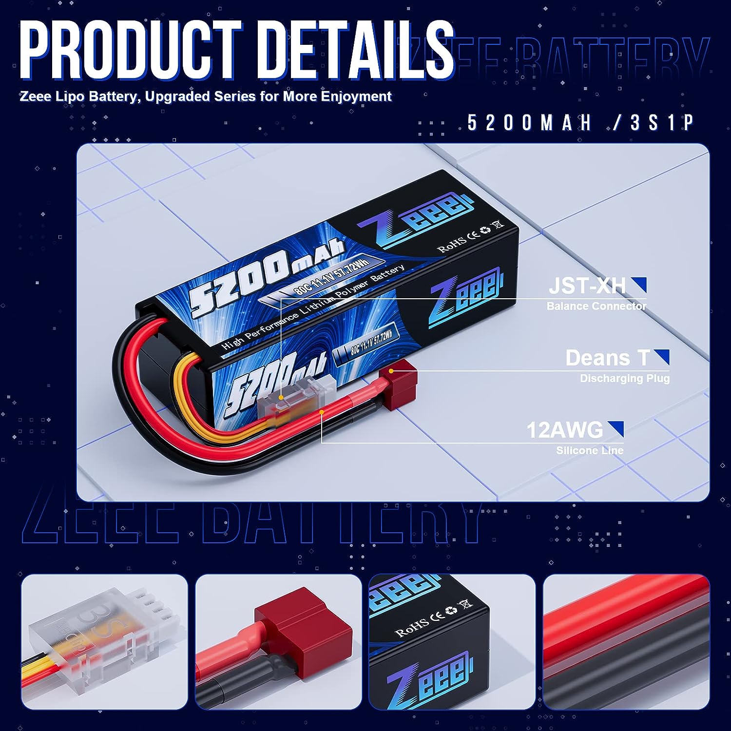 1/2 Uds Zeee 3S 5200mAh Lipo b - Drone Power Distribution Board reseña y precio