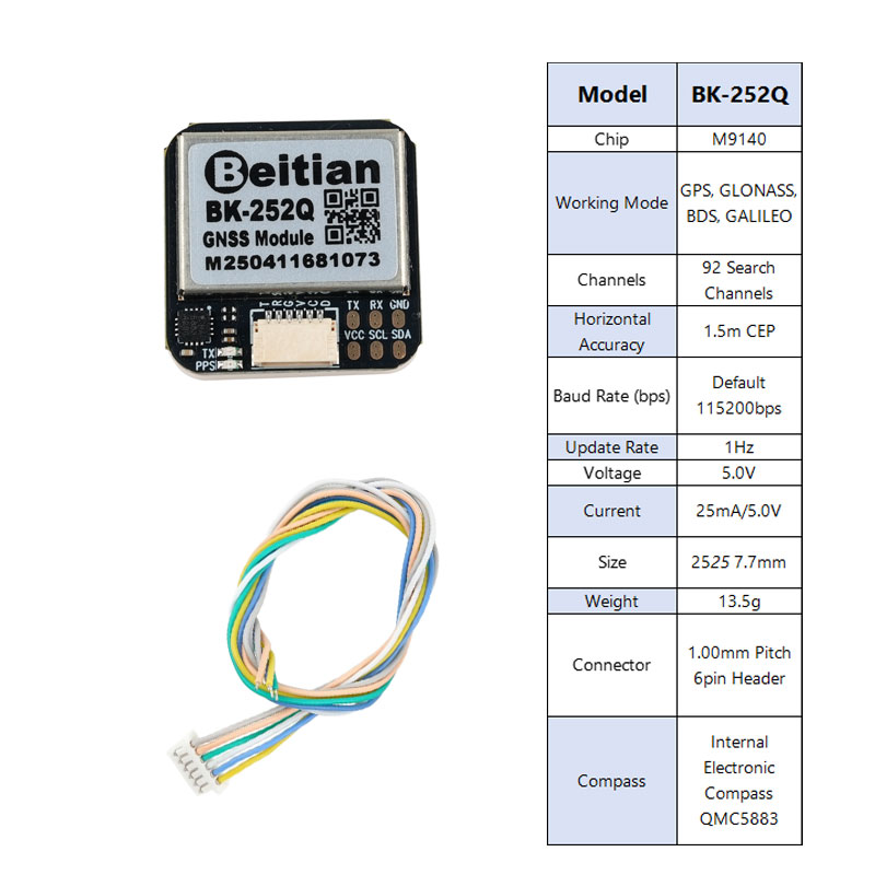 Beitian BK-252Q GPS GNSS módul - Drone Compass reseña y precio